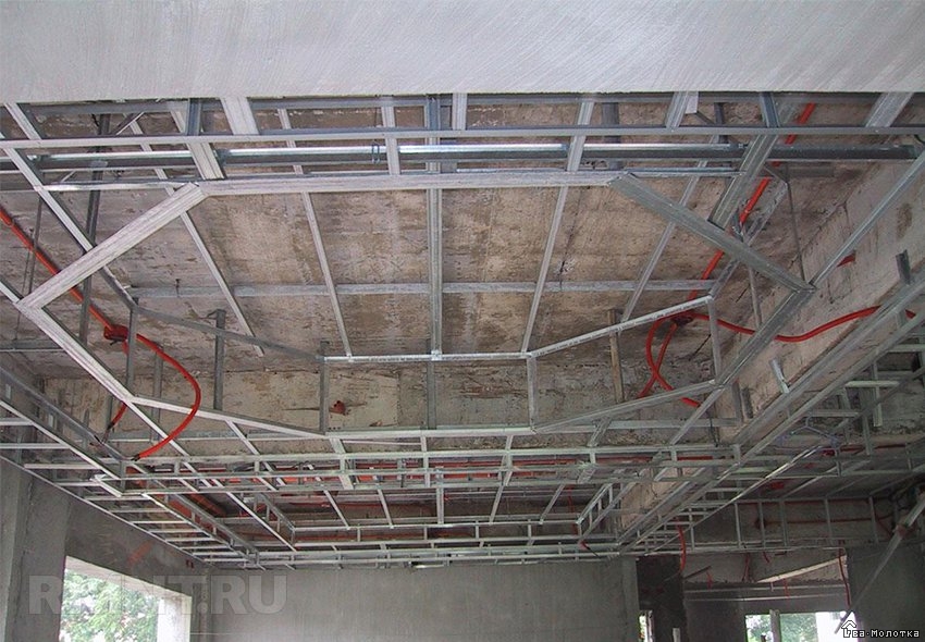Двухуровневый потолок из гипсокартона своими руками: пошаговая интсрукция