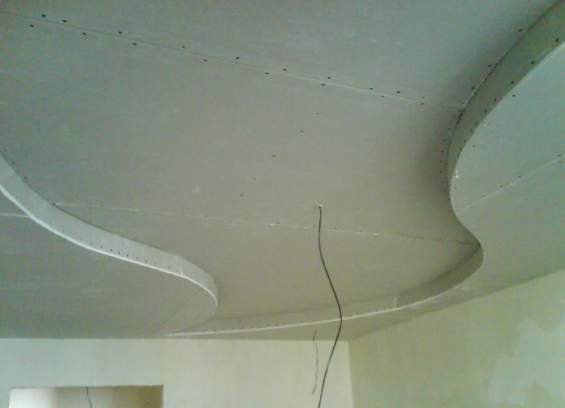 Этапы изготовление двухуровневого гипсокартонного потолка
