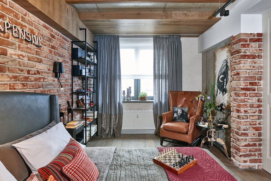 Дизайн однокомнатной квартиры в стиле лофт: идеи и фотографии