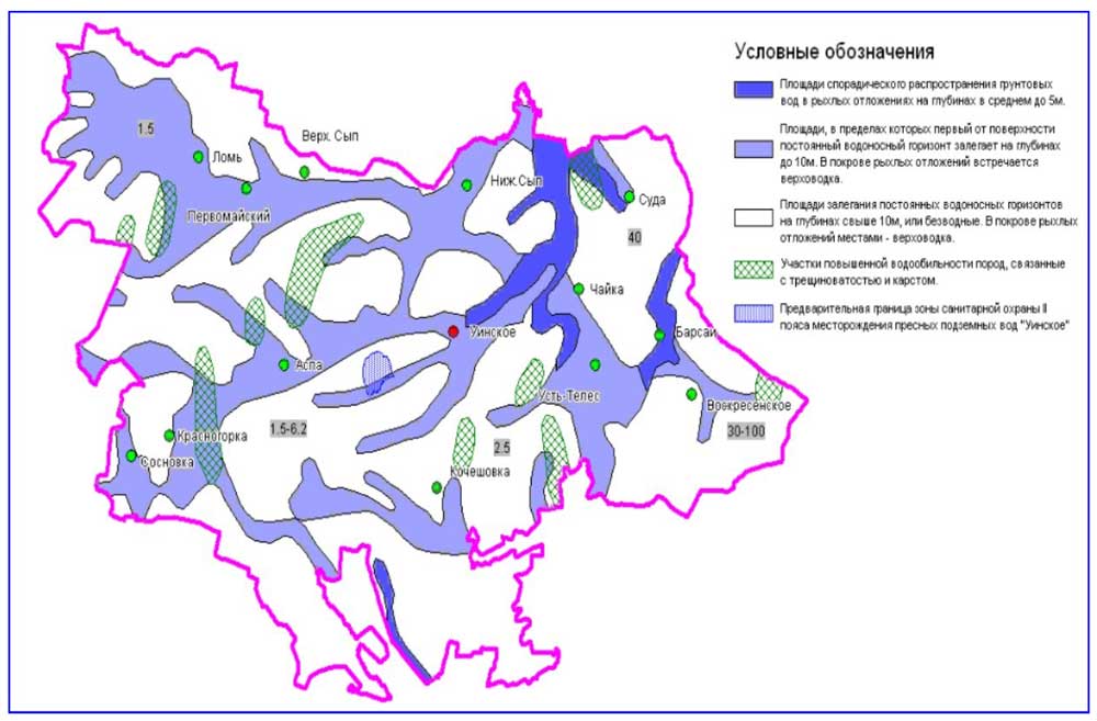 Геодезическая карта грунтовых вод