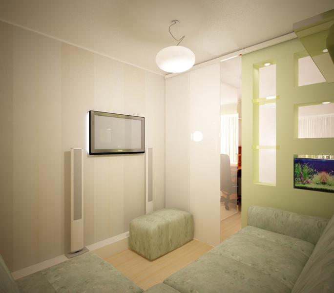 Дизайн квартиры 30-35 кв. м. Делаем из однокомнатной двухкомнатную квартиру с отдельной спальней
