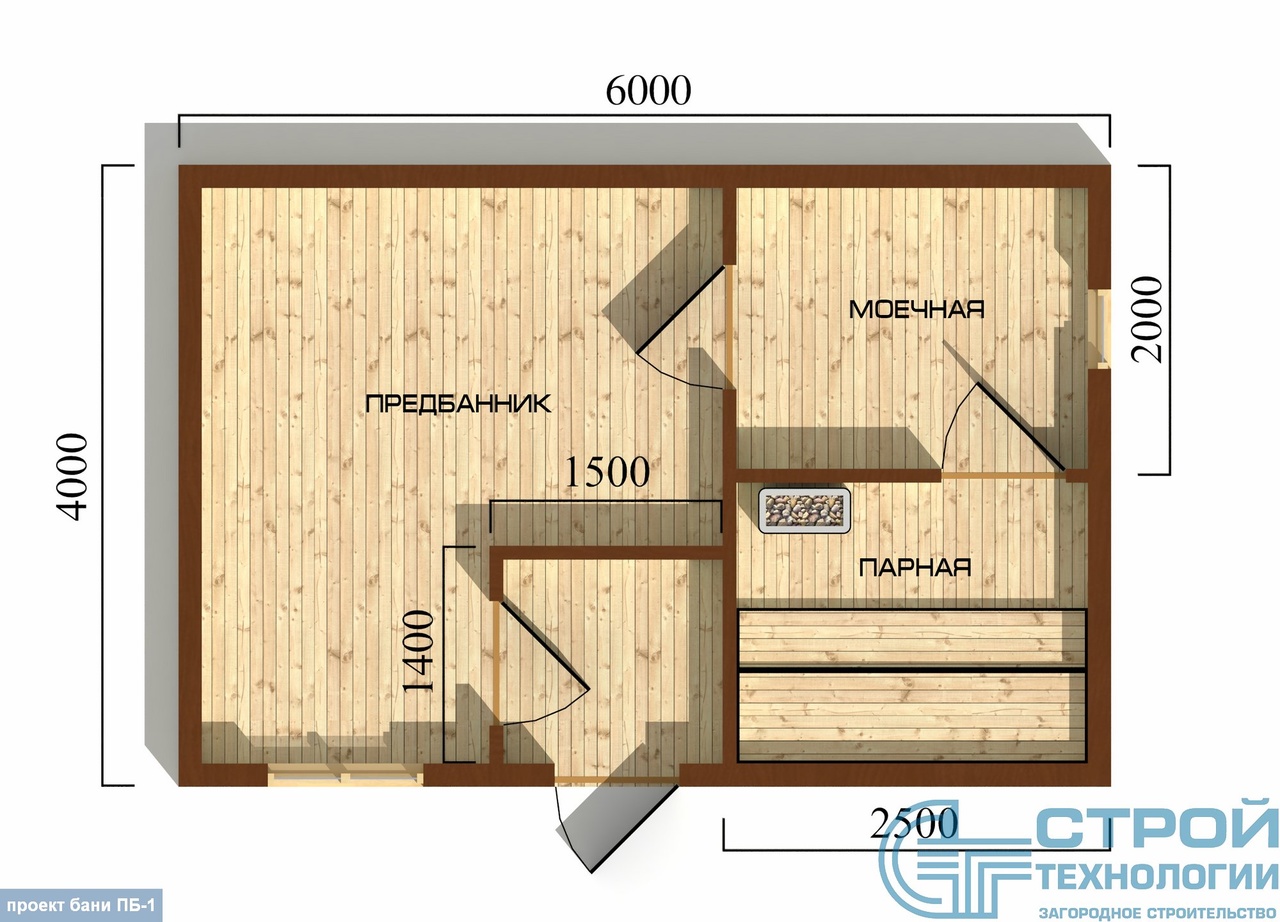 Баня 6х4 планировка из бруса